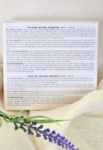 Skincare product packaging with ingredients text (back view)