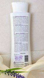 Lavender & Honey Micellar Shampoo bottle with lavender and honey design